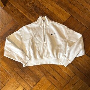 Nike White Quarter-Zip Sweatshirt
